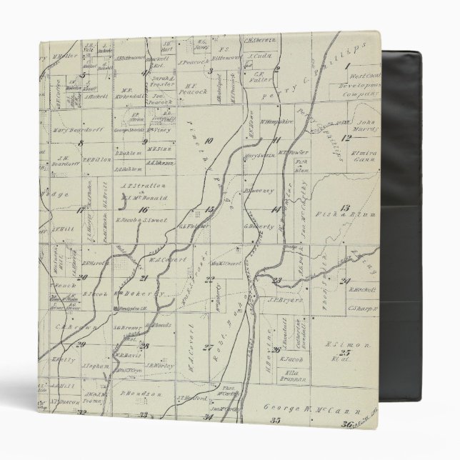 T19S R22E Tulare County Section Map Binder (Front/Inside)