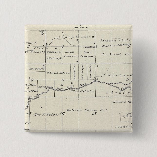 T19S R23E Tulare County Section Map 2 Inch Square Button (Front)