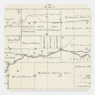 T19S R23E Tulare County Section Map Square Sticker