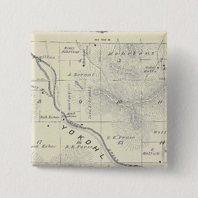 T19S R27E Tulare County Section Map 2 Inch Square Button (Front)