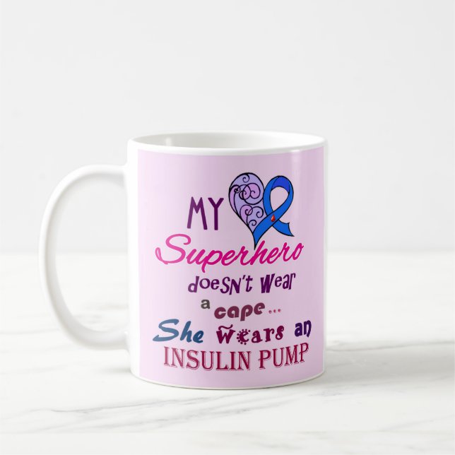 T1 Diabetes Awareness Coffee Mug My Superhero (Left)
