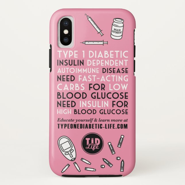 T1d Alert [Pink] Case-Mate iPhone Case (Back)