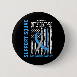 T1d Awareness Flag Little Brother Type 1 Diabetes 2 Inch Round Button