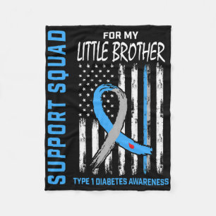T1d Awareness Flag Little Brother Type 1 Diabetes  Fleece Blanket