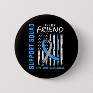 T1d Awareness Us Flag Friend Type 1 Diabetes Match 2 Inch Round Button