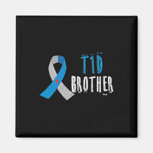 T1D brother blue ribbon type 1 diabetes awareness Magnet