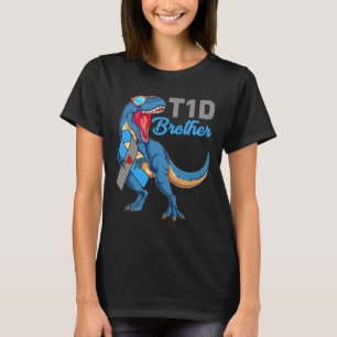 T1d Brother Type 1 Diabetes Awareness Month Dinosa T-Shirt