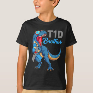 T1d Brother Type 1 Diabetes Awareness Month Dinosa T-Shirt