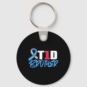 T1D Brother Type 1 Diabetes Awareness Sibling Keychain