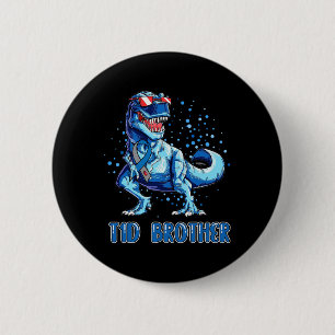 T1D Brother Type 1 Diabetes Ribbon T Rex Dinosaur 2 Inch Round Button
