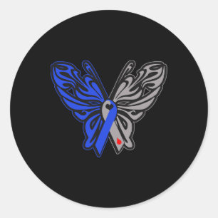 T1d Butterfly Type 1 Diabetes Awareness Ribbon Classic Round Sticker
