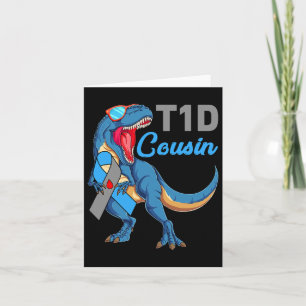 T1d Cousin Type 1 Diabetes Awareness Month Dinosau Card