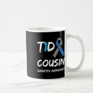 T1d Cousin Type 1 Diabetes Awareness Ribbon Coffee Mug