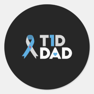 T1d Dad Diabetes Awareness Type 1 Father Insulin Classic Round Sticker
