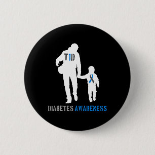 T1d Dad Type 1 And Son Diabetic Diabetes Awareness 2 Inch Round Button