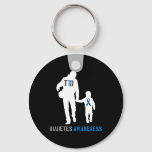 T1d Dad Type 1 And Son Diabetic Diabetes Awareness Keychain