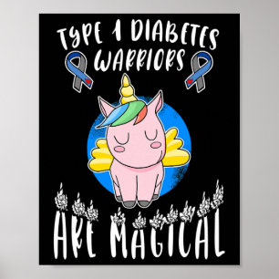 t1d diabetes type 1 awareness t  unicorn warriors  poster