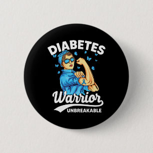 T1d Diabetes Warrior Unbreakable Type 1 Diabetes A 2 Inch Round Button
