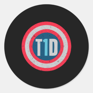 T1d Diabetic Type 1 Diabetes Awareness Men Women K Classic Round Sticker