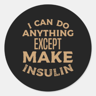 T1D Diabetic Type 1 Diabetes Awareness Men Women K Classic Round Sticker