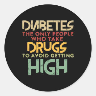 T1d Diabetic Type 1 Diabetes Awareness Men Women K Classic Round Sticker