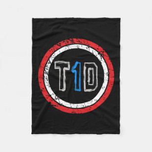 T1d Emblem Type 1 Diabetes Awareness  Fleece Blanket