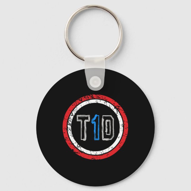 T1d Emblem Type 1 Diabetes Awareness  Keychain (Front)