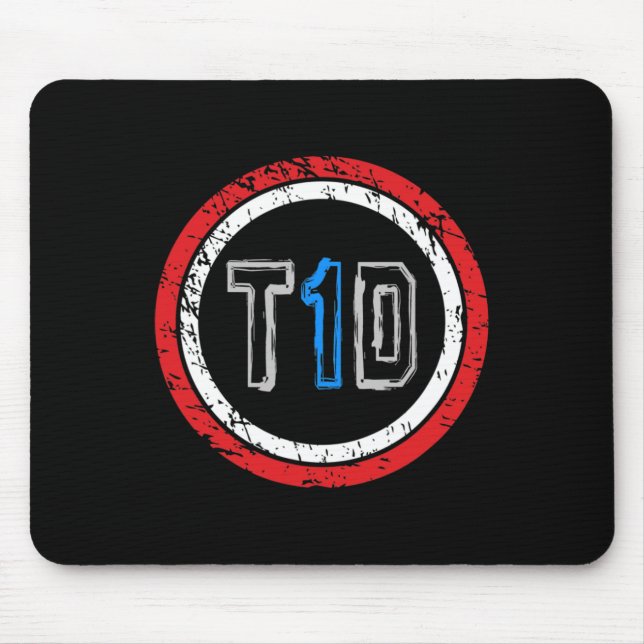T1d Emblem Type 1 Diabetes Awareness  Mouse Pad (Front)