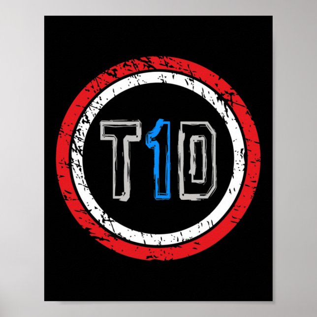 T1d Emblem Type 1 Diabetes Awareness  Poster (Front)