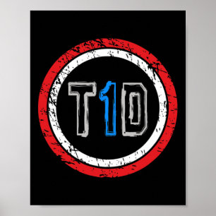 T1d Emblem Type 1 Diabetes Awareness Poster