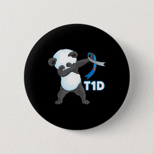 T1d Fun Cute Dabbing Panda Type 1 Diabetes Awarene 2 Inch Round Button