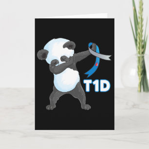 T1d Fun Cute Dabbing Panda Type 1 Diabetes Awarene Card