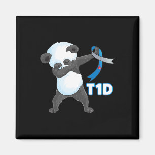 T1D Fun Cute Dabbing panda Type 1 Diabetes Awarene Magnet