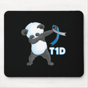 T1d Fun Cute Dabbing Panda Type 1 Diabetes Awarene Mouse Pad