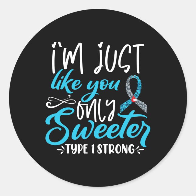 T1d Kids Diabetes Awareness  Classic Round Sticker (Front)