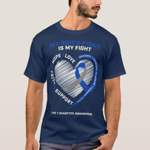 T1D Mom Dad Parents My Sons Fight Type 1 T-Shirt