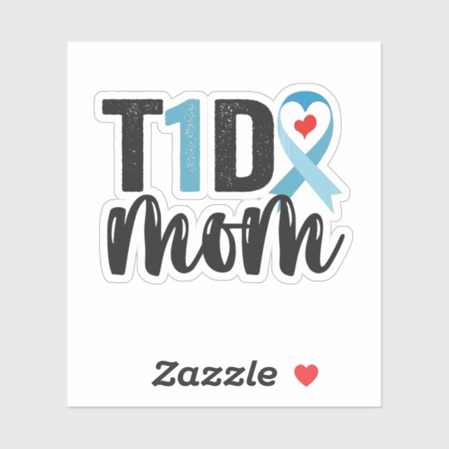 T1D Mom Diabetes Awareness Ribbon Family Gift (Sheet)