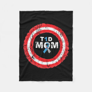 T1d Mom Diabetes Awareness Ribbon Ring  Fleece Blanket