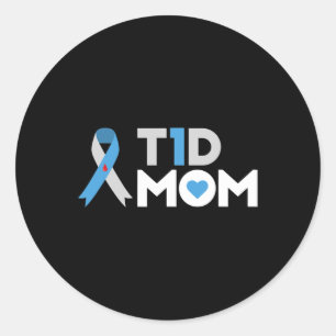 T1d Mom Diabetes Awareness Type 1 Insulin Mother Classic Round Sticker