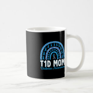 T1D Mom Rainbow Diabetes Awareness November Type 1 Coffee Mug
