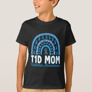 T1D Mom Rainbow Diabetes Awareness November Type 1 T-Shirt