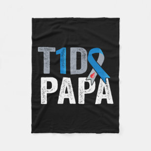T1d Papa His Fight Is My Fight Type 1 Diabetes Awa Fleece Blanket