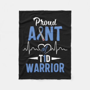 T1d Proud Aunt Diabetes Awareness Type 1 Insulin P Fleece Blanket