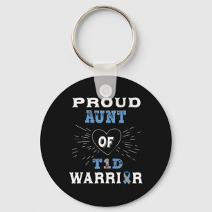 T1D Proud Aunt Diabetes Awareness Type 1 Insulin P Keychain