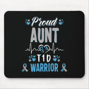 T1d Proud Aunt Diabetes Awareness Type 1 Pancreas Mouse Pad