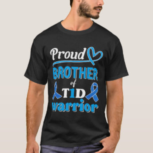 T1d Proud Brother Diabetes Awareness Blue Ribbon  T-Shirt