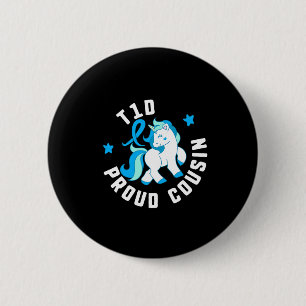 T1d Proud Cousin Diabetes T1 Awareness Cute Unicor 2 Inch Round Button