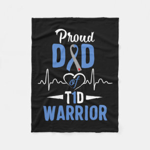 T1d Proud Dad Diabetes Awareness Type 1 Insulin Pa Fleece Blanket