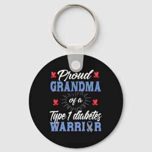 T1D Proud Grandma Diabetes Awareness Type 1 Insuli Keychain