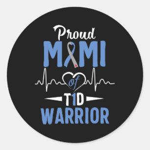 T1d Proud Mimi Diabetes Awareness Type 1 Insulin P Classic Round Sticker
